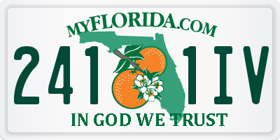 FL license plate 2411IV