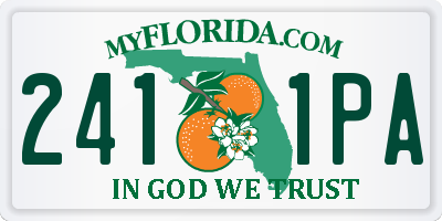 FL license plate 2411PA