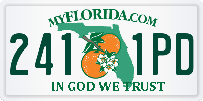 FL license plate 2411PD