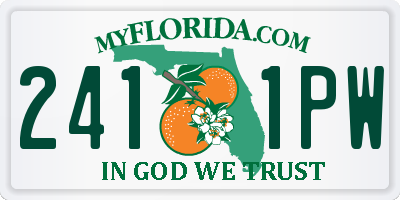 FL license plate 2411PW