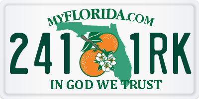 FL license plate 2411RK