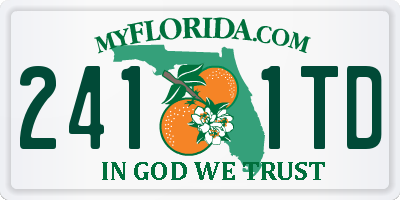 FL license plate 2411TD