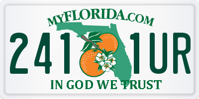 FL license plate 2411UR