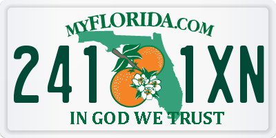 FL license plate 2411XN