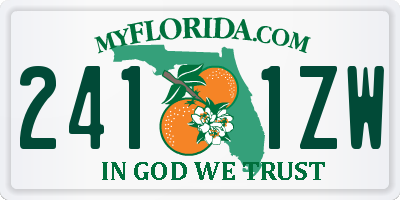 FL license plate 2411ZW
