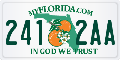 FL license plate 2412AA