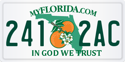 FL license plate 2412AC
