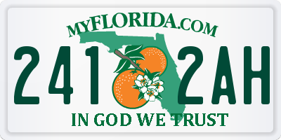 FL license plate 2412AH
