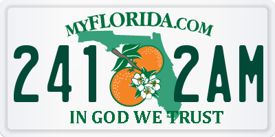 FL license plate 2412AM