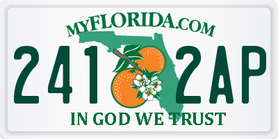 FL license plate 2412AP