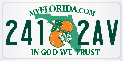 FL license plate 2412AV