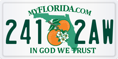 FL license plate 2412AW