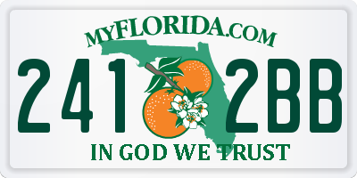 FL license plate 2412BB
