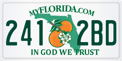 FL license plate 2412BD