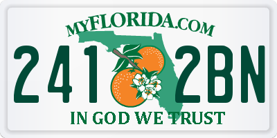 FL license plate 2412BN