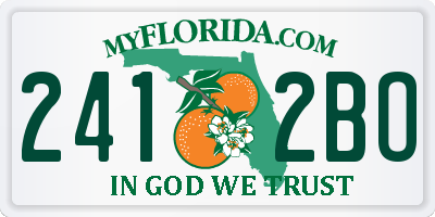 FL license plate 2412BO