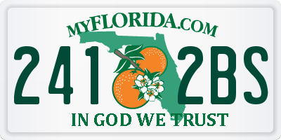 FL license plate 2412BS