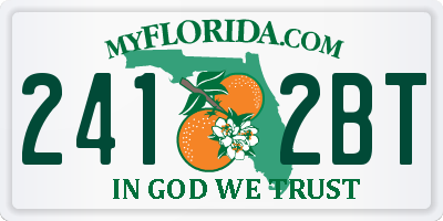 FL license plate 2412BT