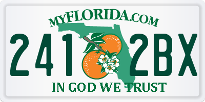 FL license plate 2412BX