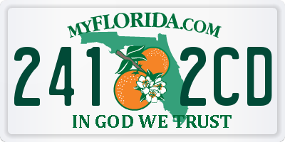 FL license plate 2412CD
