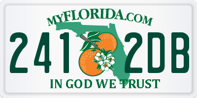 FL license plate 2412DB