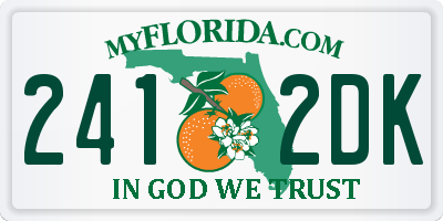 FL license plate 2412DK