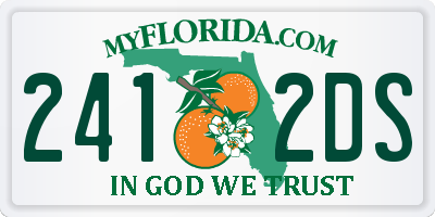 FL license plate 2412DS