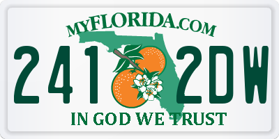 FL license plate 2412DW