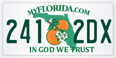 FL license plate 2412DX