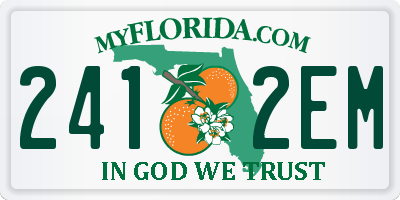 FL license plate 2412EM