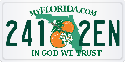 FL license plate 2412EN