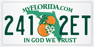 FL license plate 2412ET
