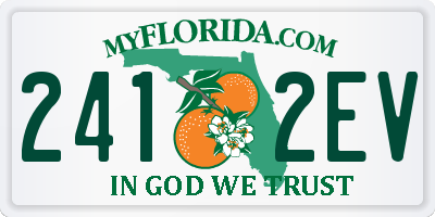 FL license plate 2412EV