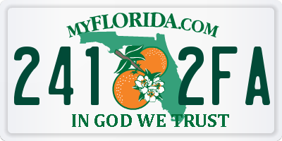 FL license plate 2412FA