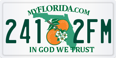 FL license plate 2412FM