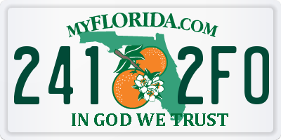 FL license plate 2412FO