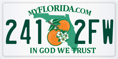 FL license plate 2412FW