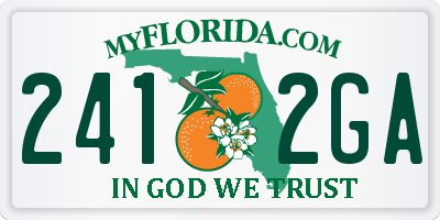 FL license plate 2412GA