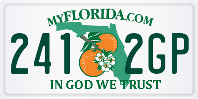 FL license plate 2412GP