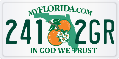 FL license plate 2412GR
