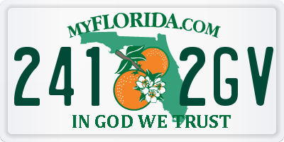 FL license plate 2412GV