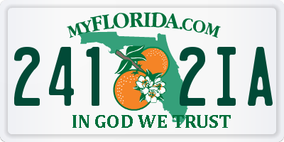 FL license plate 2412IA