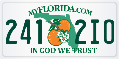 FL license plate 2412IO