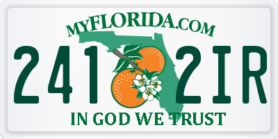 FL license plate 2412IR