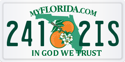 FL license plate 2412IS