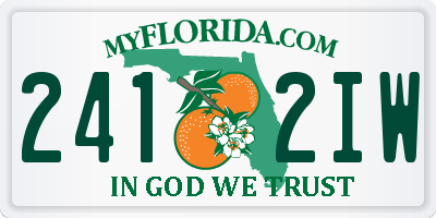 FL license plate 2412IW