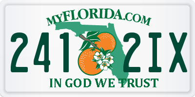 FL license plate 2412IX