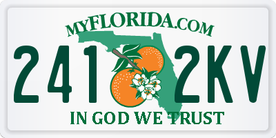 FL license plate 2412KV
