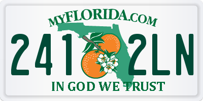 FL license plate 2412LN