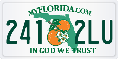 FL license plate 2412LU